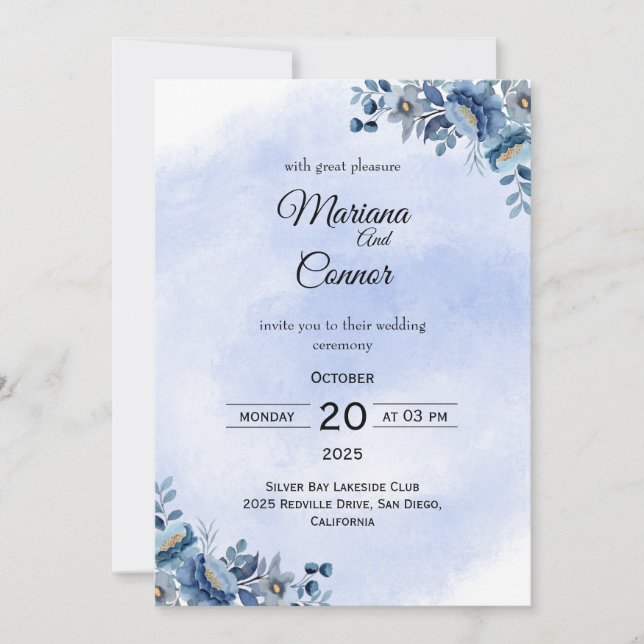 Romantische Hochzeitseinladung Einladung (Vorderseite)