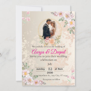 Romantische Hochzeitseinladung - elegant & zeitlos Einladung