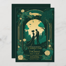 Romantische Hochzeitseinladung Emerald Green und G Einladung