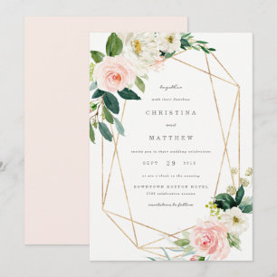 Romantische Hochzeitseinladung für geometrische Fr Einladung