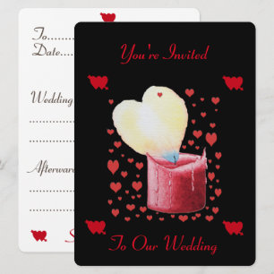 Romantische Hochzeitseinladung mit rotem Herz Einladung