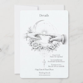Romantische Hochzeitshände Minimalistisches Design Einladung