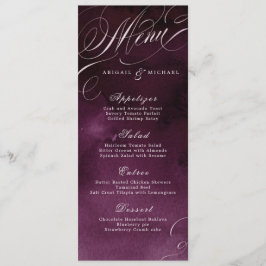 Romantische Hochzeitskarte für Pflaumenkalligrafie Menükarte