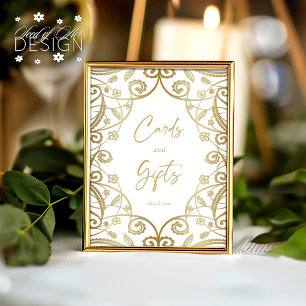 Romantische Hochzeitskarten und Geschenke der Gold Poster