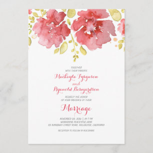 romantische Hochzeitsmit blumeneinladungen des Einladung