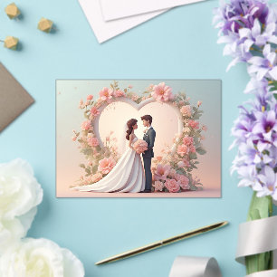 Romantische Hochzeitspaar-Silhouette Acryleinladungen