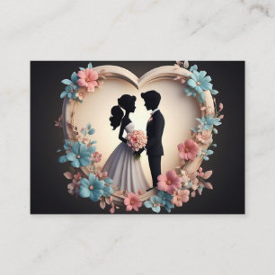 Romantische Hochzeitspaar-Silhouette Begleitkarte