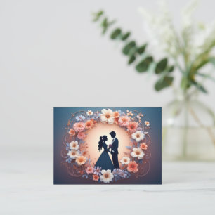 Romantische Hochzeitspaar-Silhouette Begleitkarte