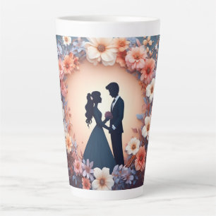 Romantische Hochzeitspaar-Silhouette Milchtasse