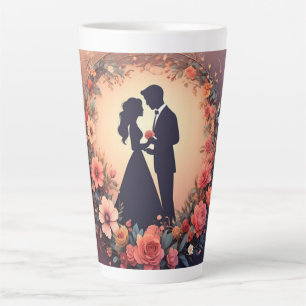 Romantische Hochzeitspaar-Silhouette Milchtasse