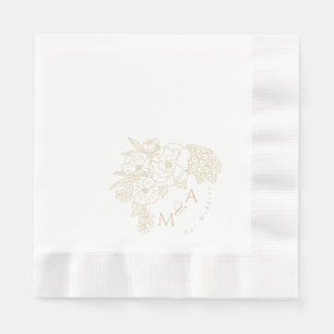 Romantische Hochzeitspäonien Elfenbeinweiß Serviette