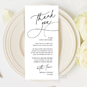 Romantische Hochzeitsplatz-Dankeskarten-Anordnung Programm