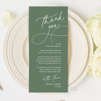Romantische Hochzeitsplatz-Dankeskarten-Anordnung