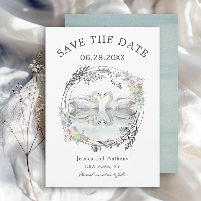 Romantische Hochzeitsschwäne Save the Date (Von Creator hochgeladen)