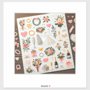 "Romantische Hochzeitsticker" Aufkleber