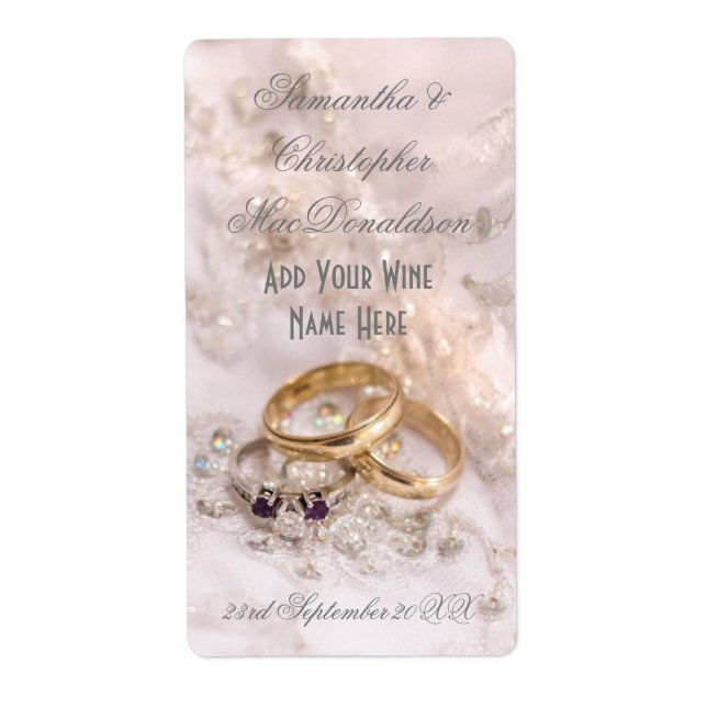 Romantische Hochzeitsweinflasche (Vorne)
