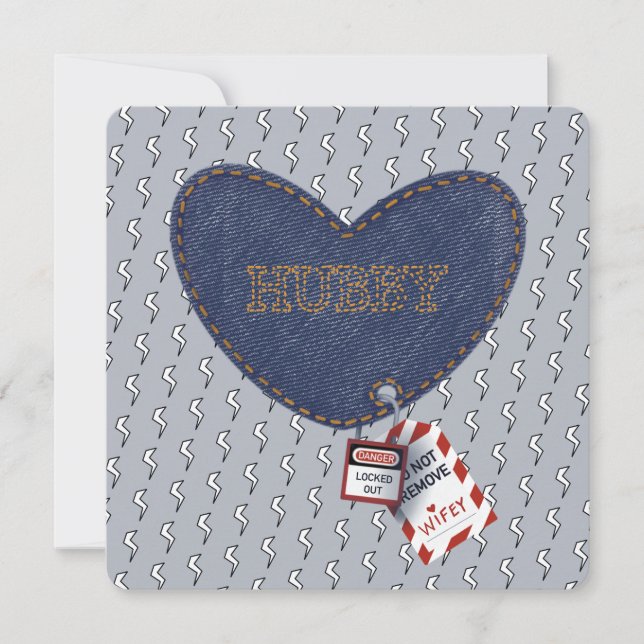 Romantische Hubby Wifey Electrician Locked Heart (Vorderseite)