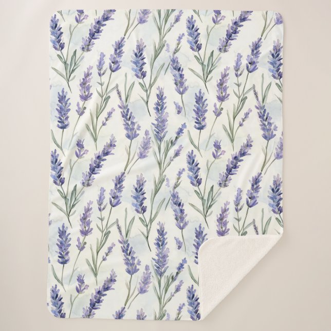 Romantische Hübsche Lavendel-Blume Sherpadecke (Vorderseite)