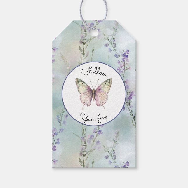Romantische hübsche Lavendelblumen Geschenkanhänger (Vorderseite)