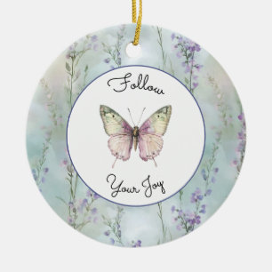 Romantische hübsche Lavendelblumen Keramik Ornament