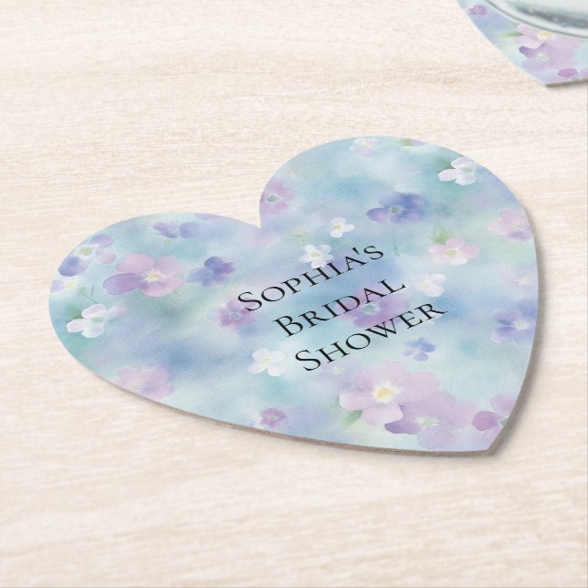 Romantische Hübsche Lila Blume Brautparty Untersetzer (angewinkelt)