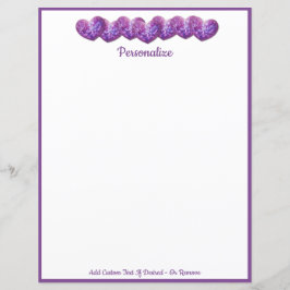 Romantische Hübsche Reihe Lila Herzen Personalisie