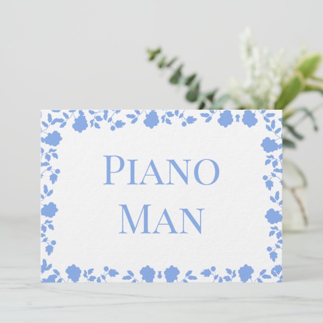 Romantische Hübsche Song-Namen Tafelkarten Einladung (Stehend Vorderseite)