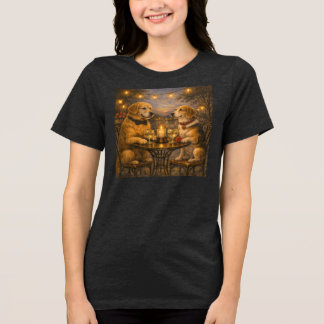 Romantische Hunde-Dating-Nacht Damen Tri-Blend T-S Shirt