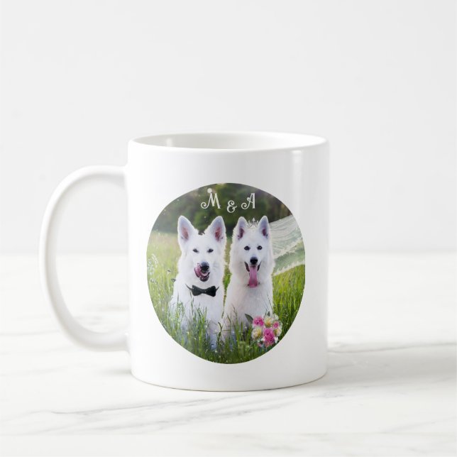Romantische Hunde verheiratet Kaffeetasse (Links)