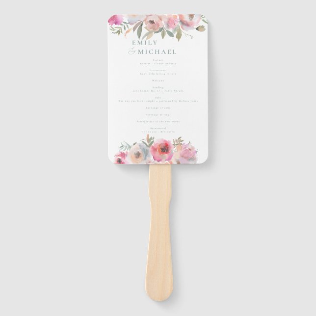 Romantische Hütte Blume Blush Blue Sage Programm Fächer (Vorderseite)