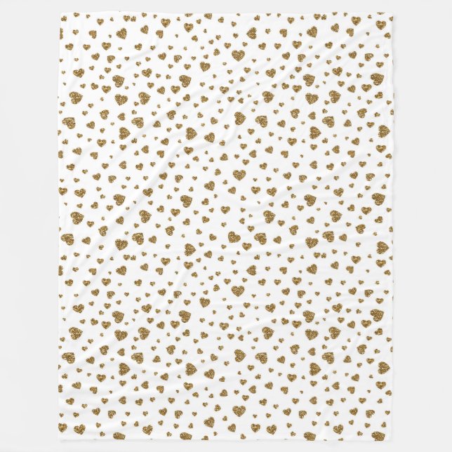Romantische "I Liebe You" Goldene Imitate Glitzer  Fleecedecke (Vorderseite)