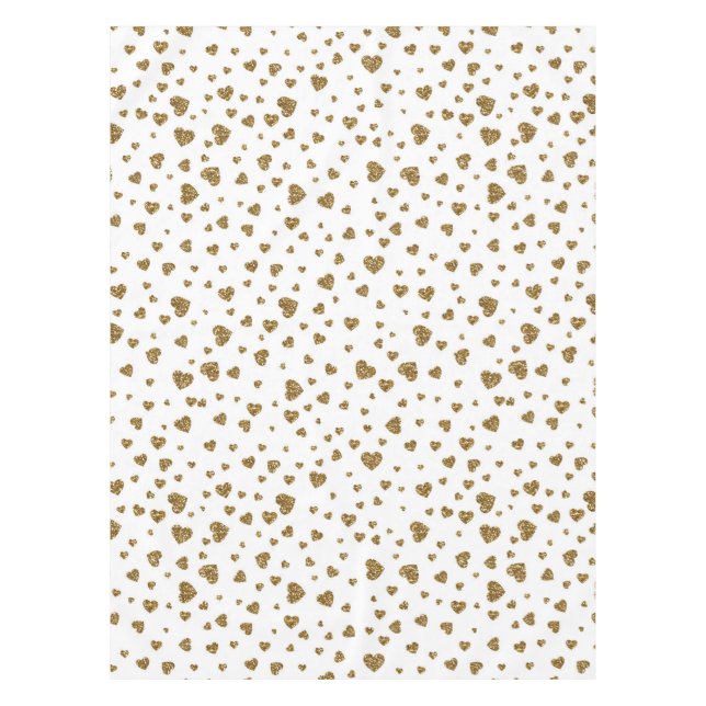 Romantische "I Liebe You" Goldene Imitate Glitzer  Tischdecke (Vorderseite)