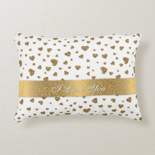 Romantische "I Liebe You" Goldene Imitate Glitzer Zierkissen