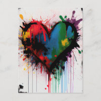 Romantische I Love You Herz Moderne Graffiti Postk