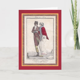 Romantische Ice Skaten Vintage Weihnachtskarten Feiertagskarte