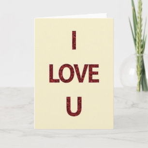 Romantische Ich liebe dich Glitzerkarte Karte