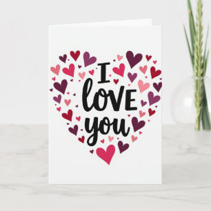 Romantische Ich liebe dich Herzen Karte