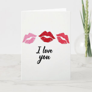 Romantische Ich-liebe-dich-Kuss-Karte Karte