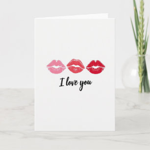 Romantische Ich liebe dich Lippenkarte Karte