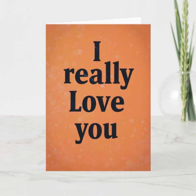 Romantische Ich liebe dich Orange Karte (Vorderseite)