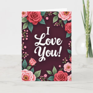 Romantische Ich-liebe-dich-Rosenkarte Karte
