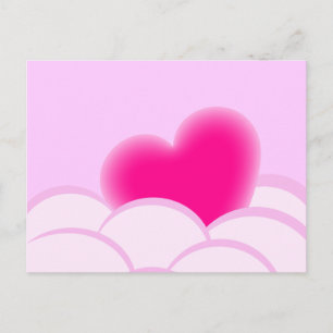 Romantische Illustration mit Herz und Blasen Postkarte