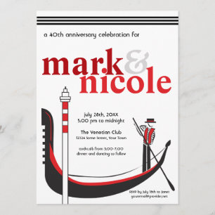 Romantische italienische Gondelbahn Einladung