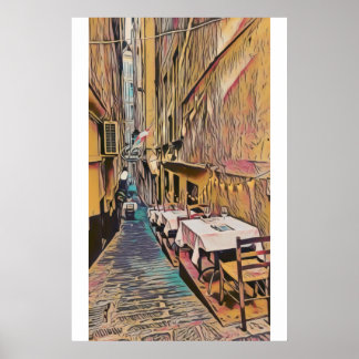Romantische italienische Straße 3 - Poster