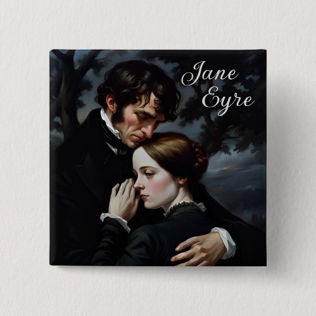 Romantische Jane Eyre und Edward Rochester Button (Vorderseite)