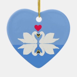 Romantische Jubiläumsfeier Schweizer Herz Keramik  Keramik Ornament