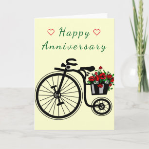 Romantische Jubiläumskarte mit Blume Bike Karte