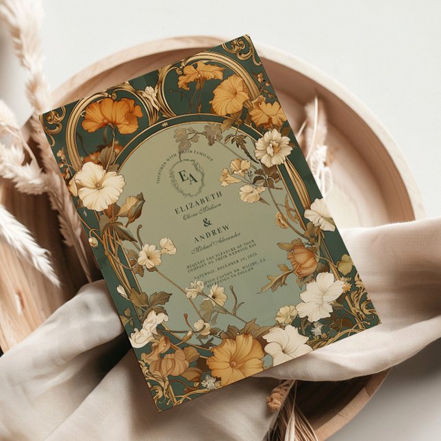 Romantische Jugendstil-Hochzeit Einladung (Von Creator hochgeladen)