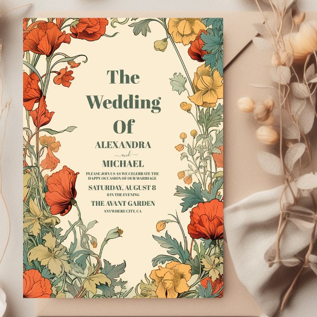 Romantische Jugendstil-Hochzeit Einladung (Von Creator hochgeladen)