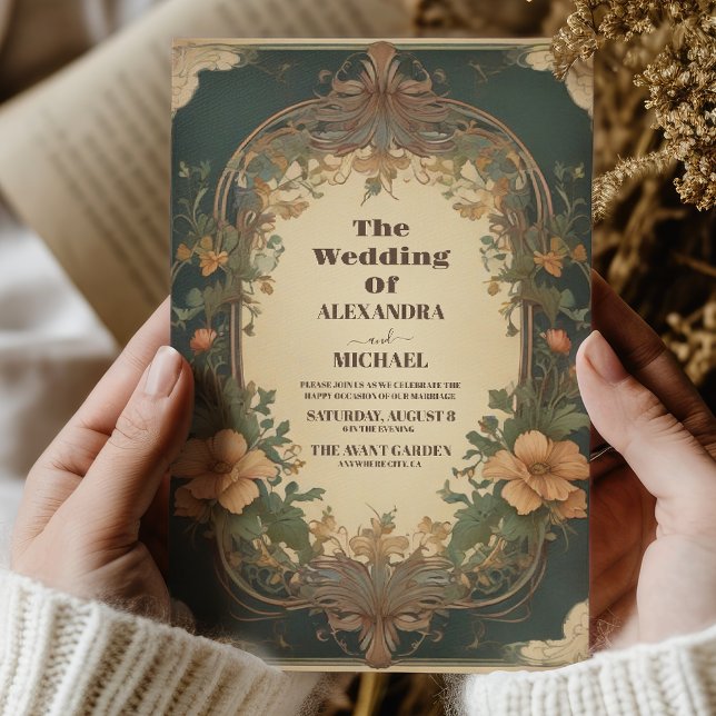 Romantische Jugendstil-Hochzeit Einladung (Von Creator hochgeladen)